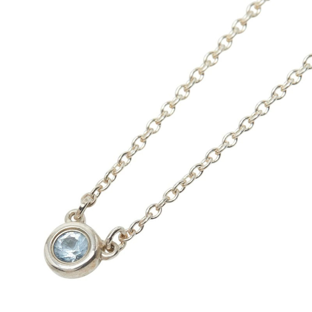 Tiffany Co by the Yard Aquamarine Pendant Necklace Silver TIFFANYCo